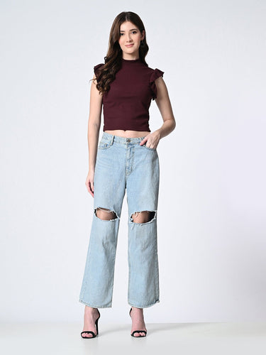 Black Ribbed Crop Top - RueCollections